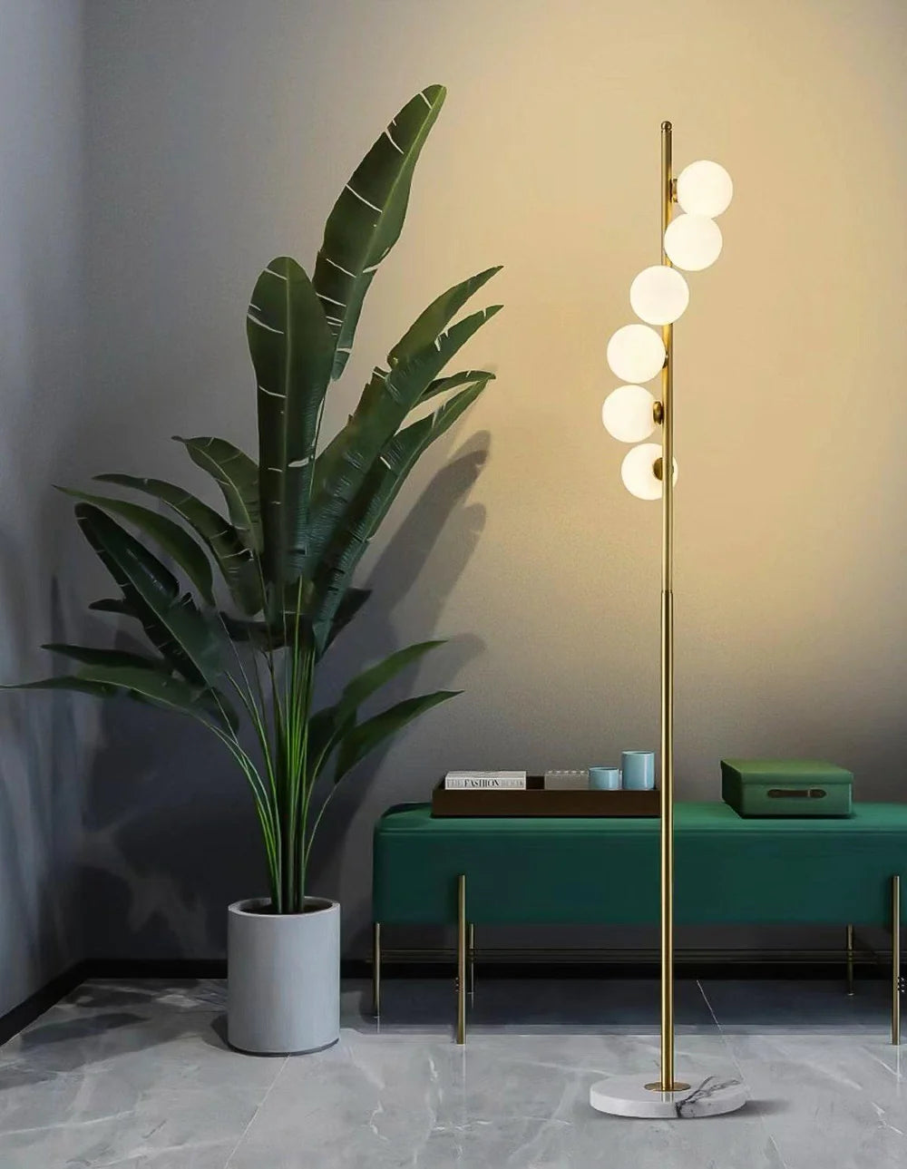 6-BULB GOLDEN FLOOR LAMP